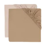 Jollein Spannbettlaken Jersey - 2 Stück - 40/50 x 80/90 cm - Wild Rose/Biscuit