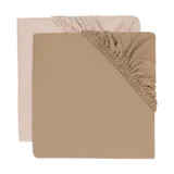 Jollein Spannbettlaken Jersey - 2 Stück - 60 x 120 cm - Wild Rose/Biscuit
