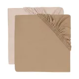 Jollein Spannbettlaken Jersey - 2 Stück - 70/75 x 140/150 cm - Wild Rose/Biscuit