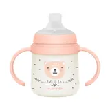 Suavinex Becher mit Griffen - Wild & Free - 150ml - Rosa Glow In The Dark