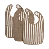Meyco - Fat Stripe - Lätzchen - Taupe 3er-Pack