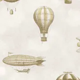 Eijffinger Behang - Tiny Treasures - Ballonnen Zand / Groen