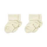 KipKep Blijf-Sokken - 0-6 Mnd - 2-Pack - OffWhite