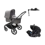 Bugaboo Fox 5 Kinderwagen 2-in-1 Grey Melange | Doona X Autositz | Doona X Isofix Base
