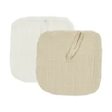 Meyco Baby Uni Schnullertuch - 2 Stück - Pre-Washed Hydrophil - Natur/Soft Sand