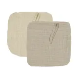 Meyco Baby Uni Schnullertuch - 2 Stück - Pre-Washed Hydrophil - Soft Sand/Sand