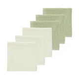 Meyco Baby Mundtücher - Popcorn - 6 Stück - 30 x 30 cm - Natur/Soft Olive