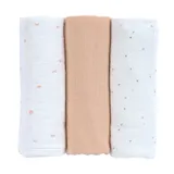 Lässig Swaddle & Burp L Multituch - GOTS - 3 Stück - 85 x 85 cm - Moon Peach