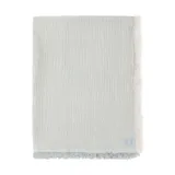 Jollein Decke Babybett - 120 x 120 cm - Fringe Stripe Sea Green/Ivory GOTS