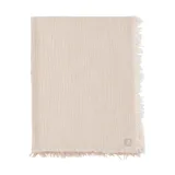 Jollein Decke Babybett - 120 x 120 cm - Fringe Stripe Biscuit/Ivory GOTS