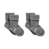KipKep Blijf-Sokken - 0-6 Mnd - 2 Pack - Pebble Grey