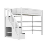LIFETIME Kidsrooms Original Hoogslaper Met Trapkast - Premium Rolbodem - Wit