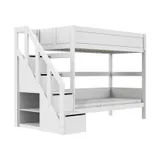 LIFETIME Kidsrooms Original Stapelbed Met Trapkast - Premium Rolbodem - Wit