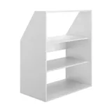 Diagone Unterschrank für Dachschrägen, 3 offene Fächer – Weiß