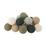 LIFETIME Lichterkette - Cotton Ball Lights - Earthy Green