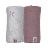 Lodger Hydrophiles Tuch - 2 Stück- 110 x 110 cm - Matcha - Powder / Rose