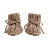 Lodger Hausschuhe - Gestrickt Mit Zopfmuster - 0-6 Monate - Fudge