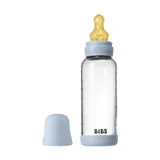 BIBS Flasche - Medium Flow - 240 ml - Glas/Latex - Baby Blue