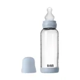 BIBS Fles - Medium Flow - 240 ml - Silicone/Glas - Baby Blue