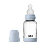 BIBS Fles - Slow Flow - 120 ml - Silicone/Glas - Baby Blue