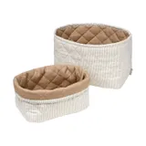 Cam Cam Copenhagen Classic Stripes Aufbewahrungskorb - 2 Stück - Camel