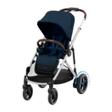 Cybex E-Gazelle S Kinderwagen - Silver - Ocean Blue / Navy Blue 
