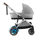 Cybex E-Gazelle S Geschwisterwagen - Silver - Stone Grey / Mid Grey