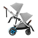 Cybex E-Gazelle S Twin Kinderwagen - Silver - Stone Grey / Mid Grey