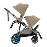 Cybex E-Gazelle S Twin Kinderwagen - Taupe - Almond Beige / Beige