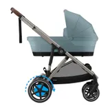 Cybex E-Gazelle S Geschwisterwagen - Taupe - Stormy Blue / Light Blue