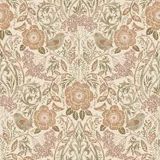 Estahome Bloemen En Vogels Behang - Art Nouveau Stijl - 0,53 x 10,05 m - Zand / Beige / Oudroze