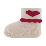 Ewers Herzen / Streifen Babysocken - 3er - Pack - One Size - Rot / Weiß