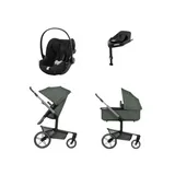 Joolz Day 5 Kinderwagen 2-in-1 - Forest Green | Cybex Cloud T Plus Autositz - Sepia Black | Cybex Base T - Black