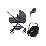 Joolz Hub 2 Kinderwagen 2-in-1 - Stone Grey | Joolz X Maxi-Cosi Pebble 360 Pro 2 Autositz | Maxi-Cosi FamilyFix 360 Pro