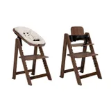 Kidsmill Up! Hochstuhl inkl. Kunststoff Babyset + Newbornset - Walnuss