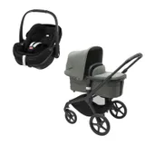 Bugaboo Fox 5 Kinderwagen 2-in-1 - Black / Forest Green + Maxi-Cosi Pebble 360 Pro 2 Autositz