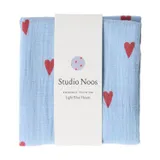 Studio Noos Light Blue Heart Swaddle 70x70 cm