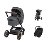 Maxi-Cosi Fame Kinderwagen - Twillic Graphite | Maxi-Cosi Coral Slide Pro Kindersitz - Onyx Black