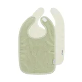 Meyco Baby Popcorn Lätzchen Mit Klettverschluss - 2 Stück - Natur/Soft Olive