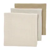 Meyco Baby Uni Pre-Washed Hydrofiele Doeken – 3 Stuks - 70x70 cm - Soft Sand/Greige/Taupe