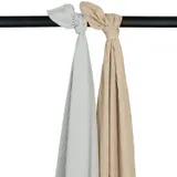 Meyco Swaddle Inbakerdoek - Uni - 2 Stuks - Light Grey / Sand