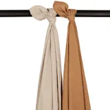 Meyco Swaddle Inbakerdoek - Uni - 2 Stuks - Sand / Toffee