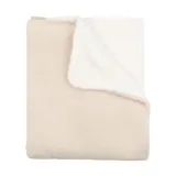 Bamboom Geborstelde Wiegdeken met pluche - Neutral Pink