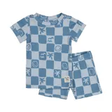Feetje Premium Summerwear Shortama - Chase Check - Mt. 56 - Blauw