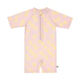 Lässig UV-Anzug Kurzarm - Checkerboard - Größe 86 - Pale Pink/Yellow