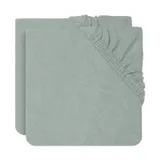 Jollein Wickelunterlagenbezug (2er-Pack) 50x70cm Frottee - Ash Green