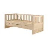 Vipack Fritz Kajütenbett mit Schubladen Milky Pine 90 x 200 cm