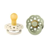 BiBs Boheme Schnuller Ivory / Sage 0-6 Monate 2 Stück