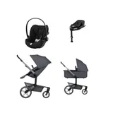 Joolz Day 5 Kinderwagen 2-in-1 - Stone Grey | Cybex Cloud T Plus Autositz - Sepia Black | Cybex Base T - Black