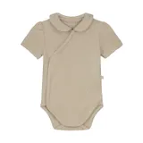 Mats & Merthe Charlotte Wickelbody Kurzarm Light Brown 1 Monat